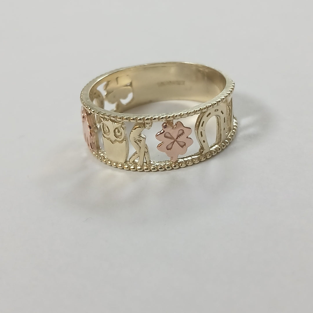 ANILLOS ARGOLLA DE LA SUERTE 10K TALLA 8 3 GR (NUEVO)