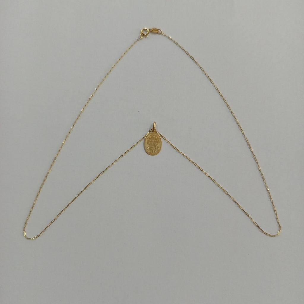 CADENA,MEDALLA RELIGIOSA ORO 14 K 1,20 GRMS (SEMINUEVO)
