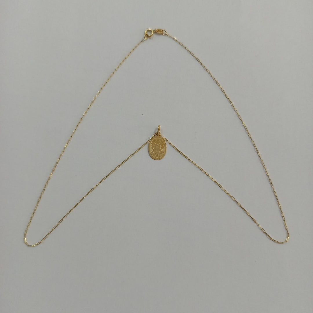 CADENA,MEDALLA RELIGIOSA ORO 14 K 1,20 GRMS (SEMINUEVO)
