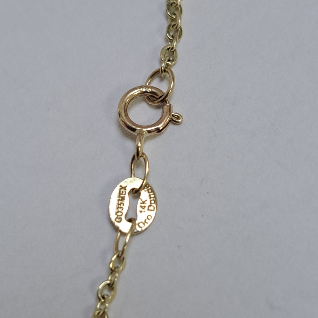 PULSERA ESP CON DIJE DE NIÑA 14K 18 CM 1.4 GR (NUEVO)