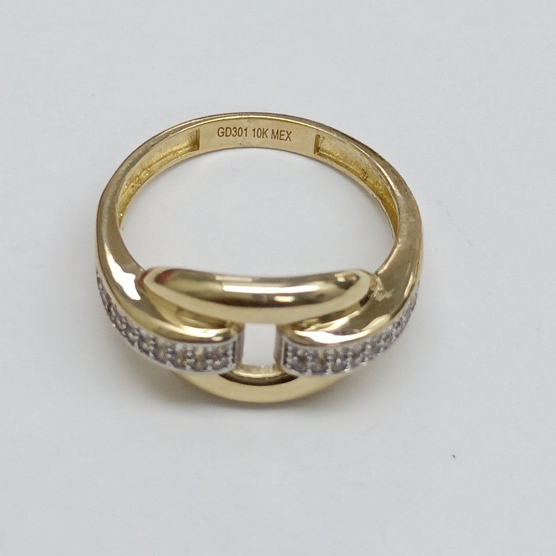 ANILLO ANILLITO C CIRCONIAS 10K 7.5 TALLA 2.6 GR (NUEVO)