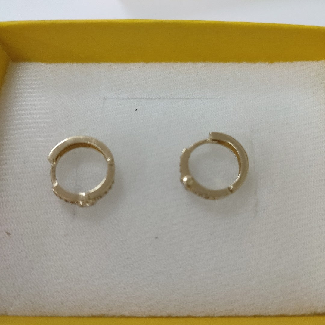 ARETES ARRACADAS C CIRCONIAS 10K 2.7 GR (NUEVO)
