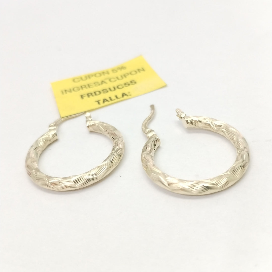 ARETES TEJIDO ARRACADA LABRADA 14K 2.7 GR (NUEVO)
