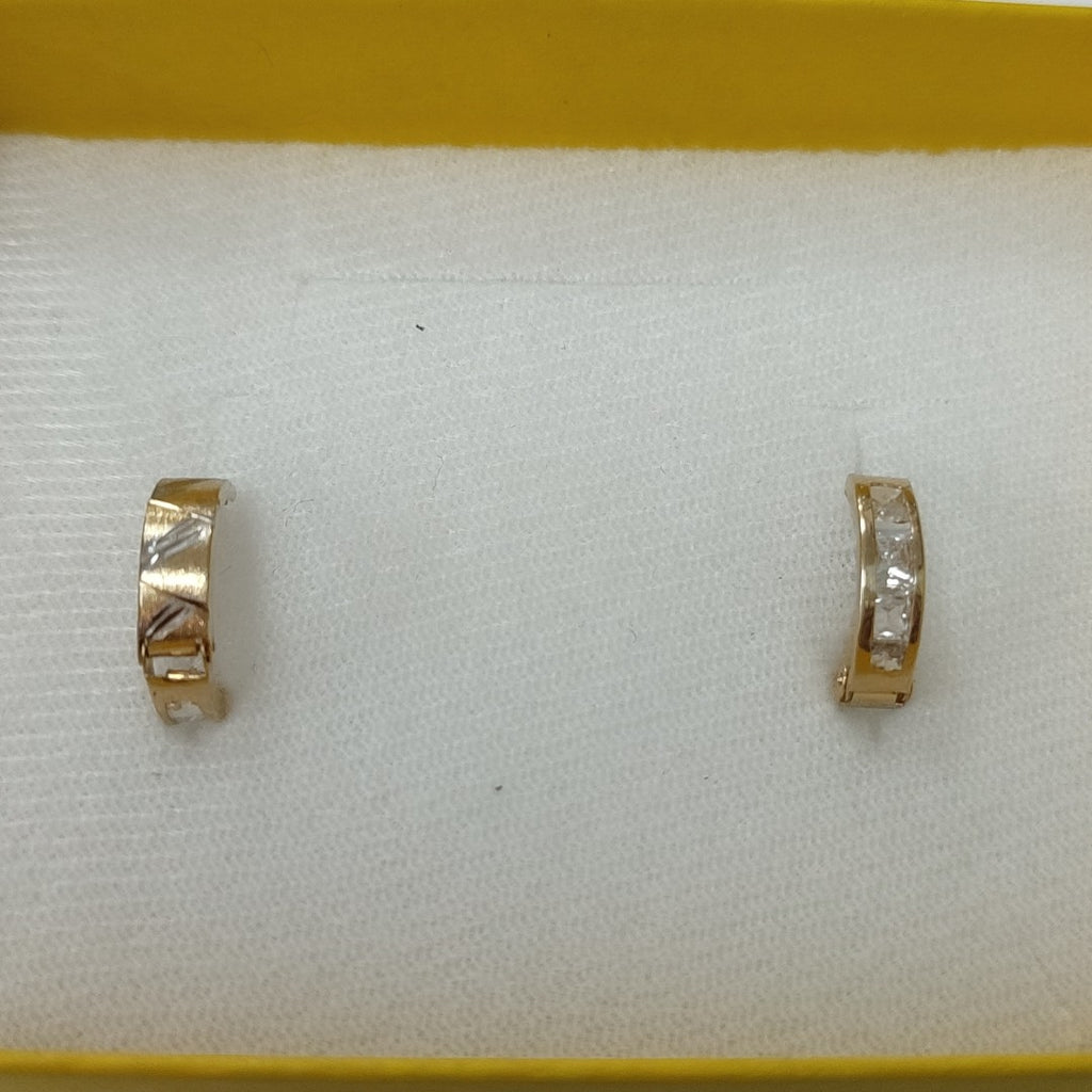 ARETES ARRACADAS C CIRCONIAS 10K 1.2 GR (NUEVO)