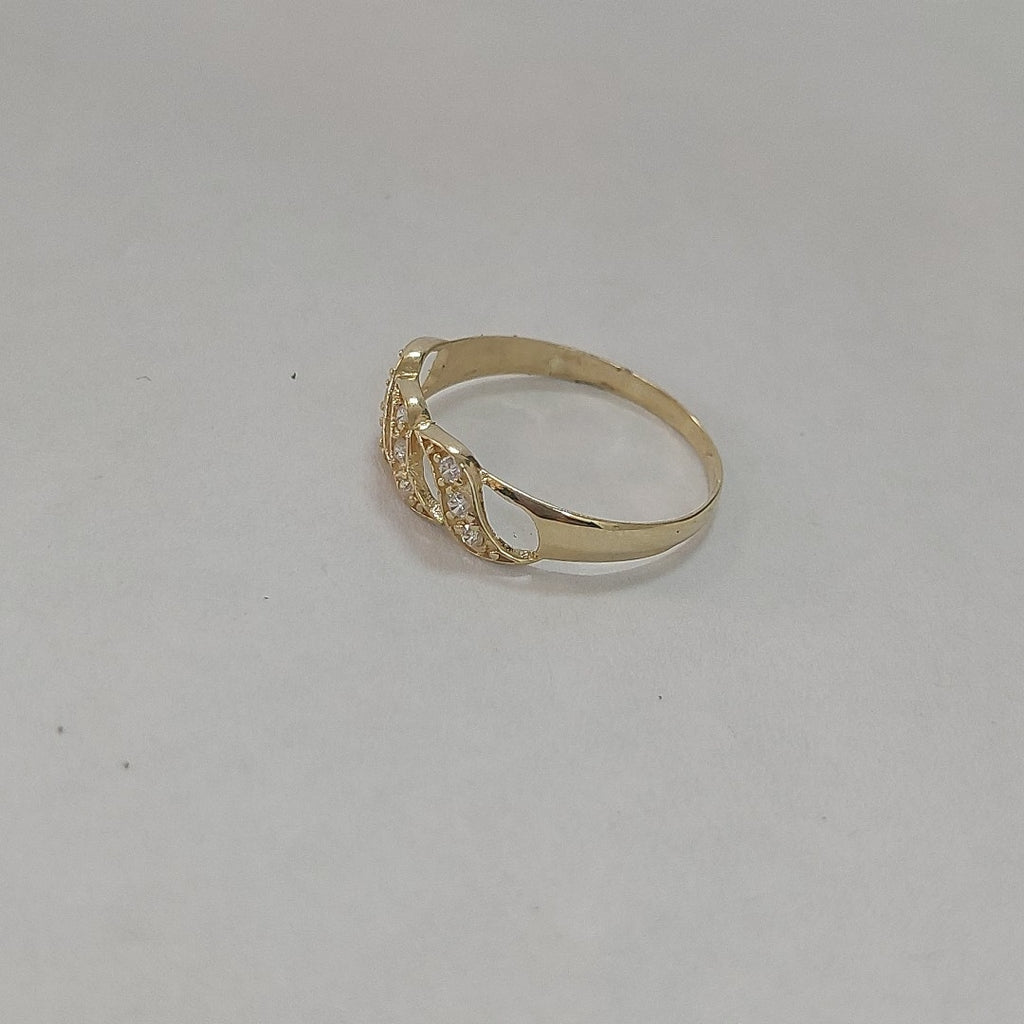 ANILLOS FIG FLOR C CIRCONIAS 14K TALLA 9 1.3 GR (NUEVO)