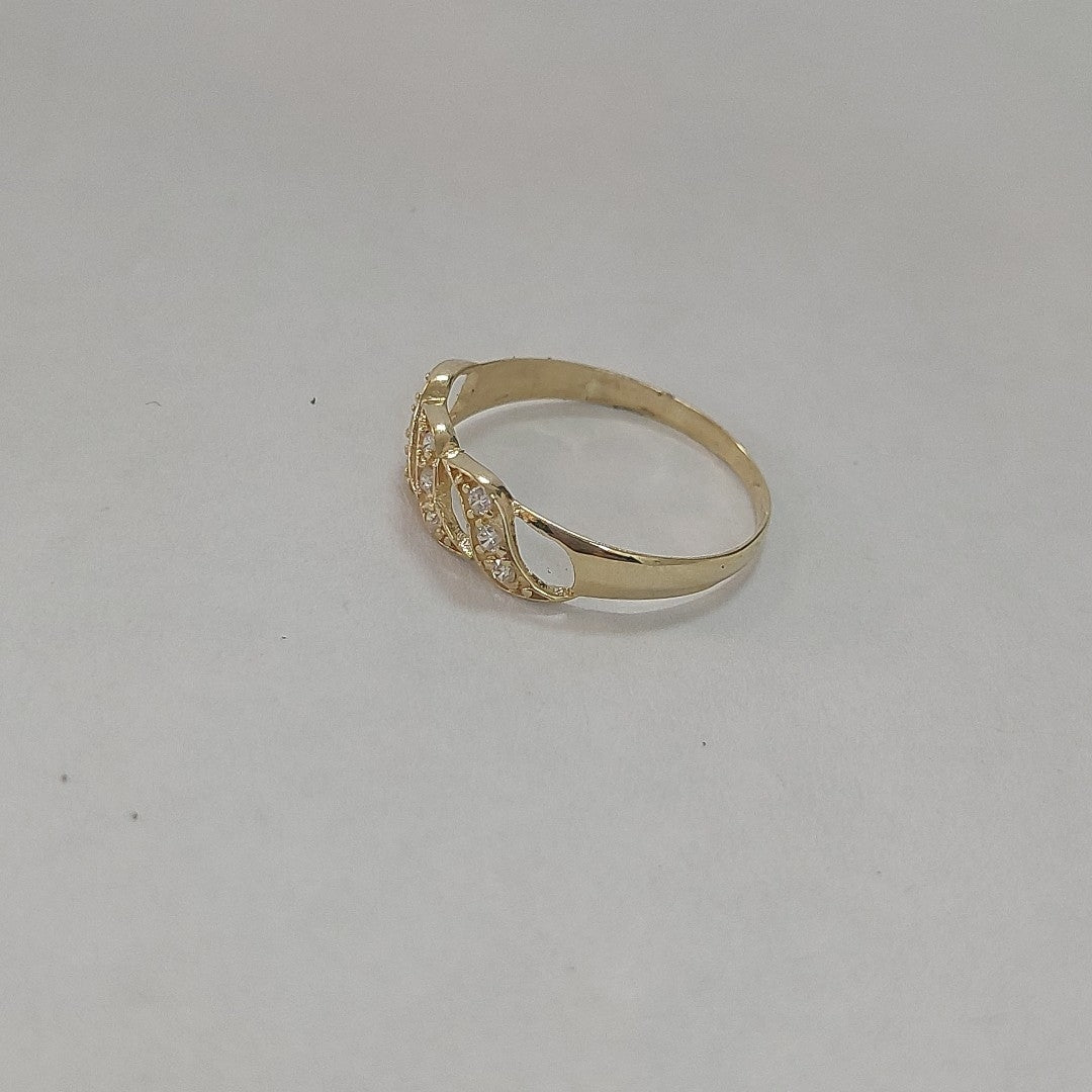 ANILLOS FIG FLOR C CIRCONIAS 14K TALLA 9 1.3 GR (NUEVO)