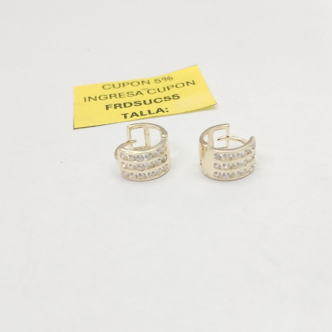 ARETES HUGGIES C CIRCONIA 14K 2.2 GR (NUEVO)