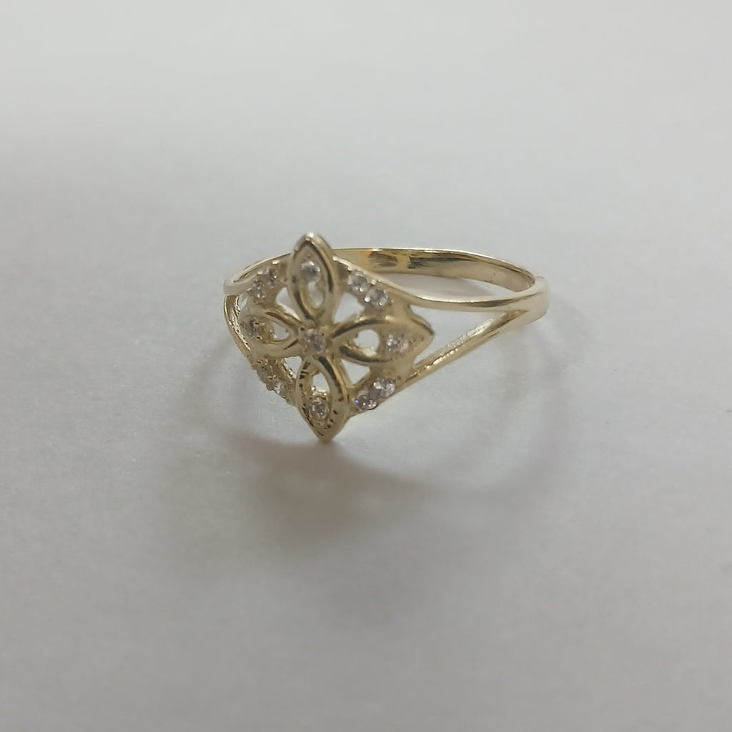 ANILLOS ANILLITO FIG NUDO DE BRUJA CON CIRCONIAS 10K TALLA 8 1.8 GR (NUEVO)