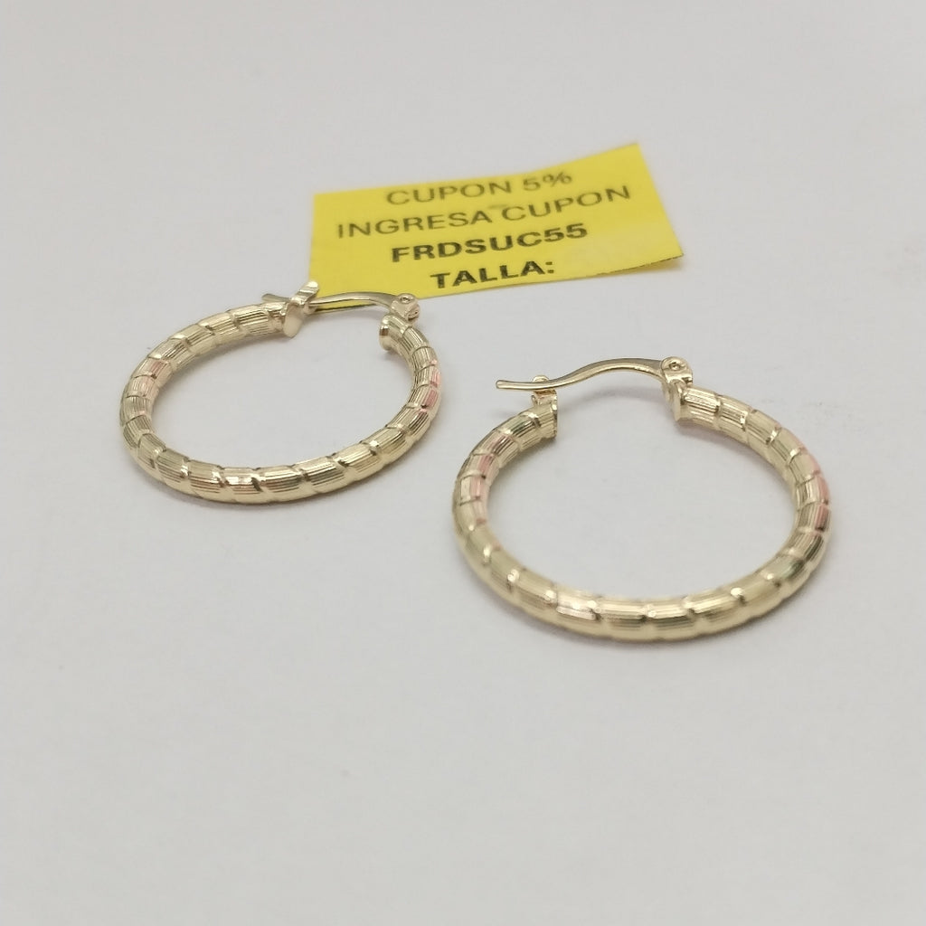 ARETES ARRACADAS LABRADAS 14K 3.3 GR (NUEVO)