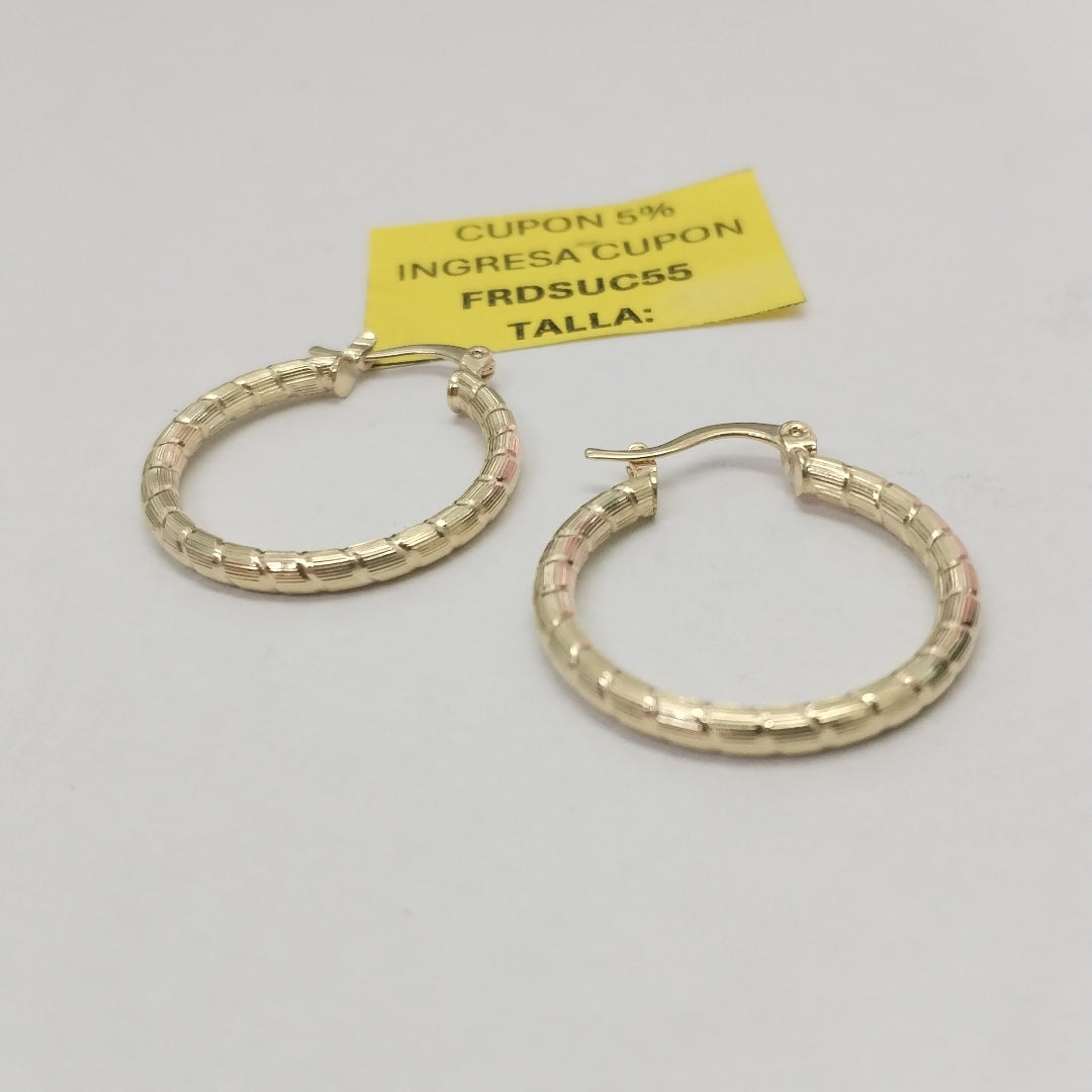 ARETES ARRACADAS LABRADAS 14K 3.3 GR (NUEVO)