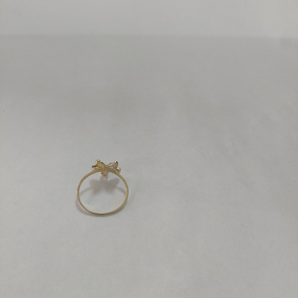 ANILLOS FLOR CON PIEDRAS DE COLOR 14K TALLA 7 1.4 GR (NUEVO)