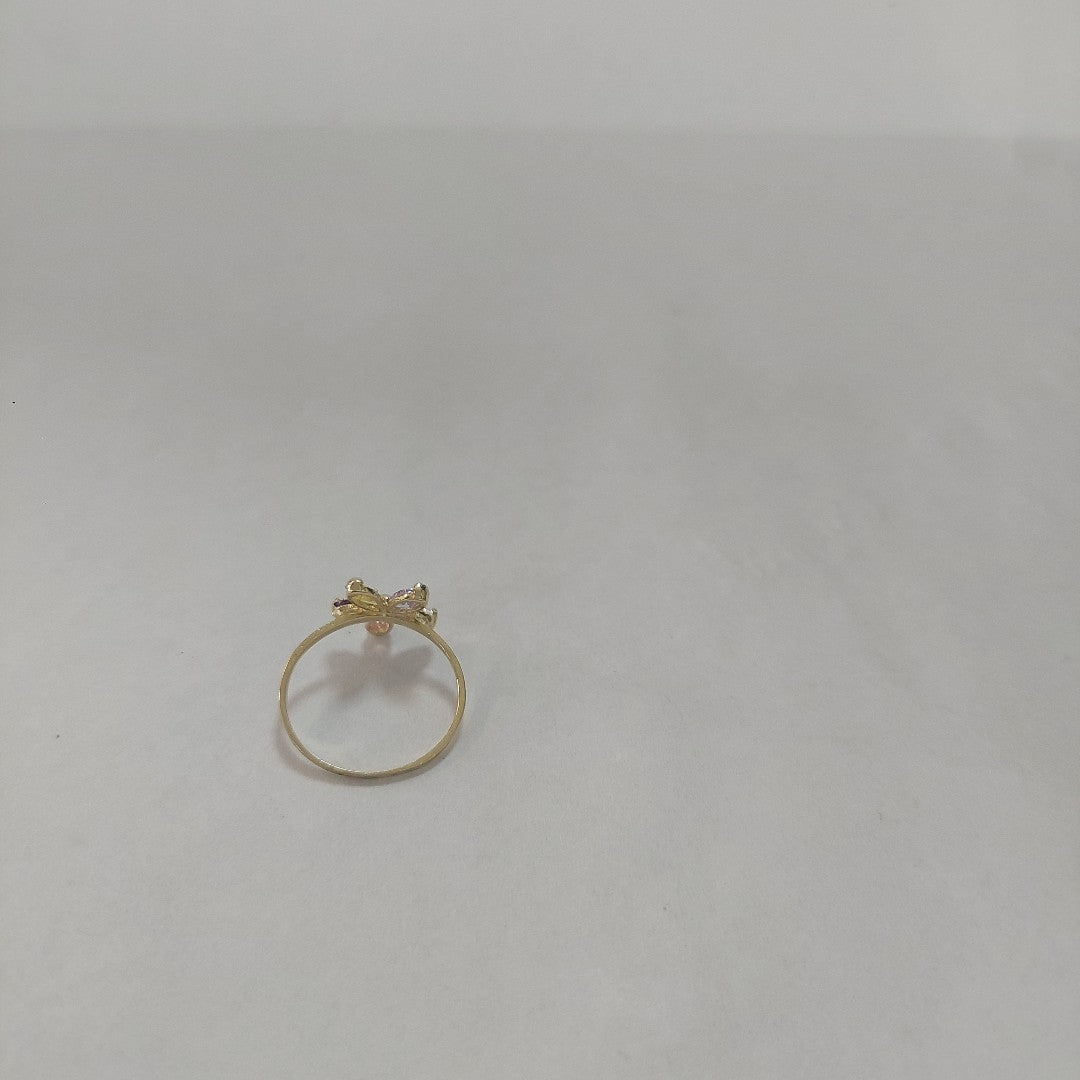 ANILLOS FLOR CON PIEDRAS DE COLOR 14K TALLA 7 1.4 GR (NUEVO)