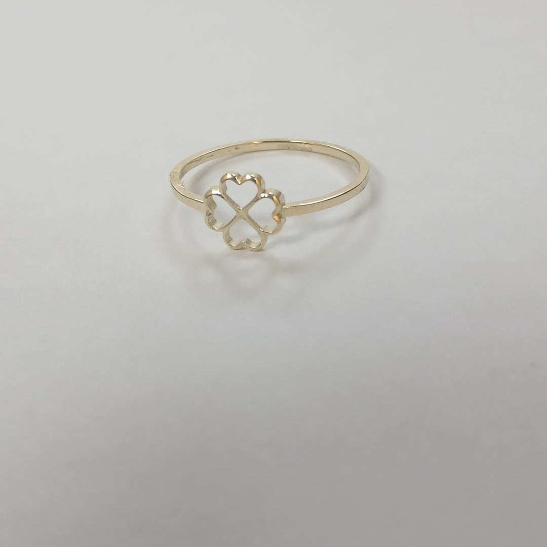 ANILLOS ANILLITO FIG TREBOL 10K TALLA 7 0.7 GR (NUEVO)