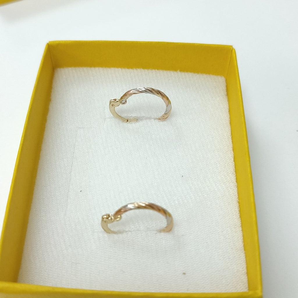 ARETES ARRACADAS COMBINADAS 14K 2 GR (NUEVO)