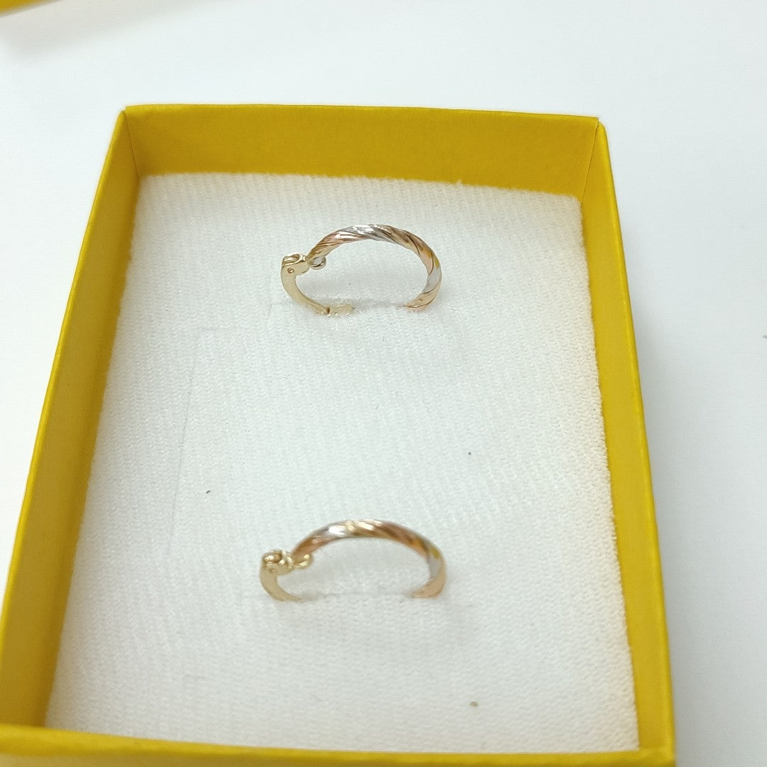 ARETES ARRACADAS COMBINADAS 14K 2 GR (NUEVO)