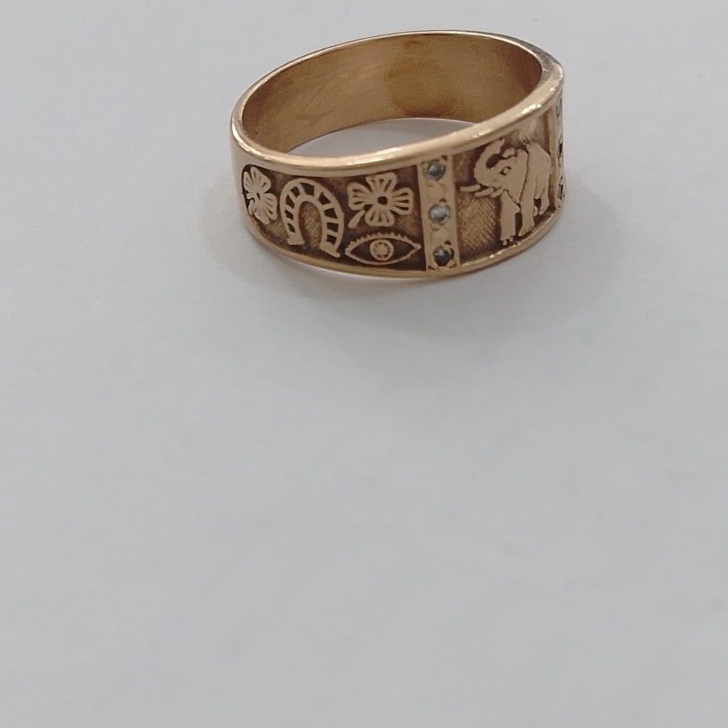 ARGOLLA DE LA SUERTE ORO 14 K 7.4 GRMS (SEMINUEVO)