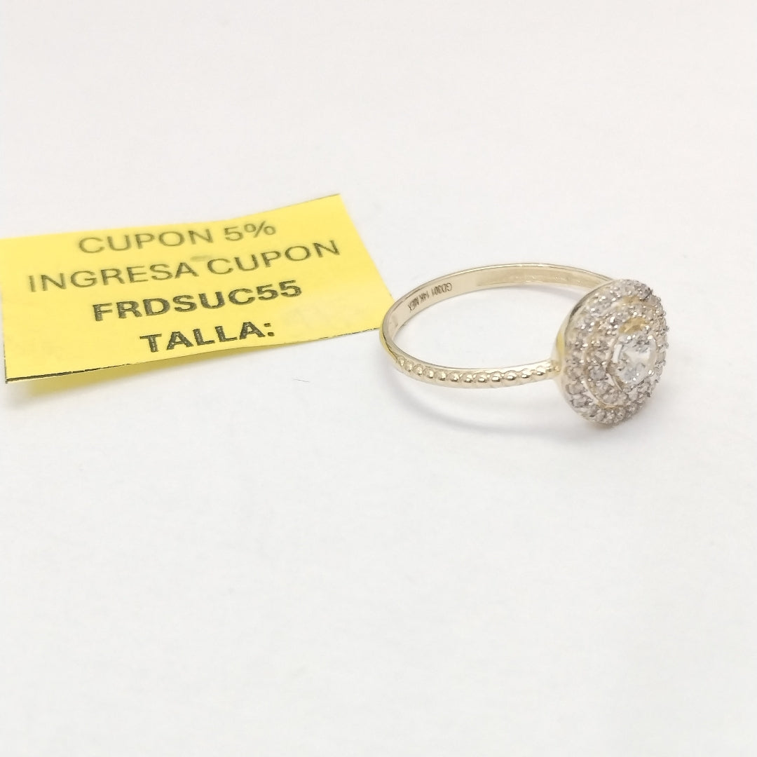 ANILLO ANILLITO C CIRCONIAS 14K 8.5 TALLA 1.9 GR (NUEVO)