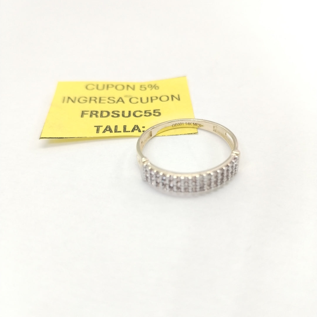ANILLO ANILLITO C CIRCONIAS 14K 7 TALLA 1.6 GR (NUEVO)