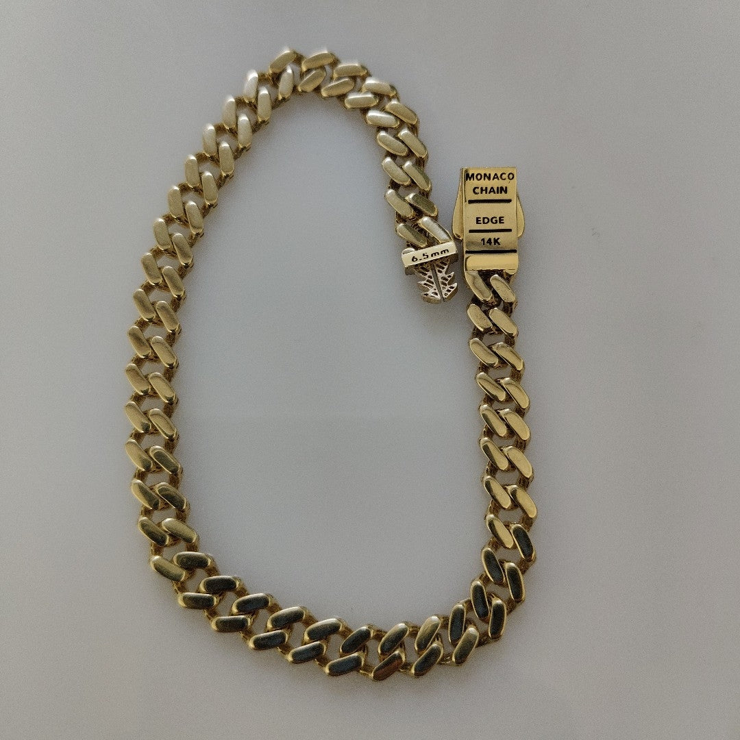 PULSERA CABALLERO MONACO ORO 14K 9 (NUEVO)