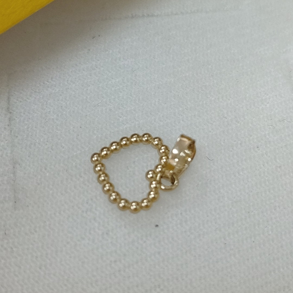 DIJE CORAZON CON CIRCONIAS 10K 0.6 GR (NUEVO)