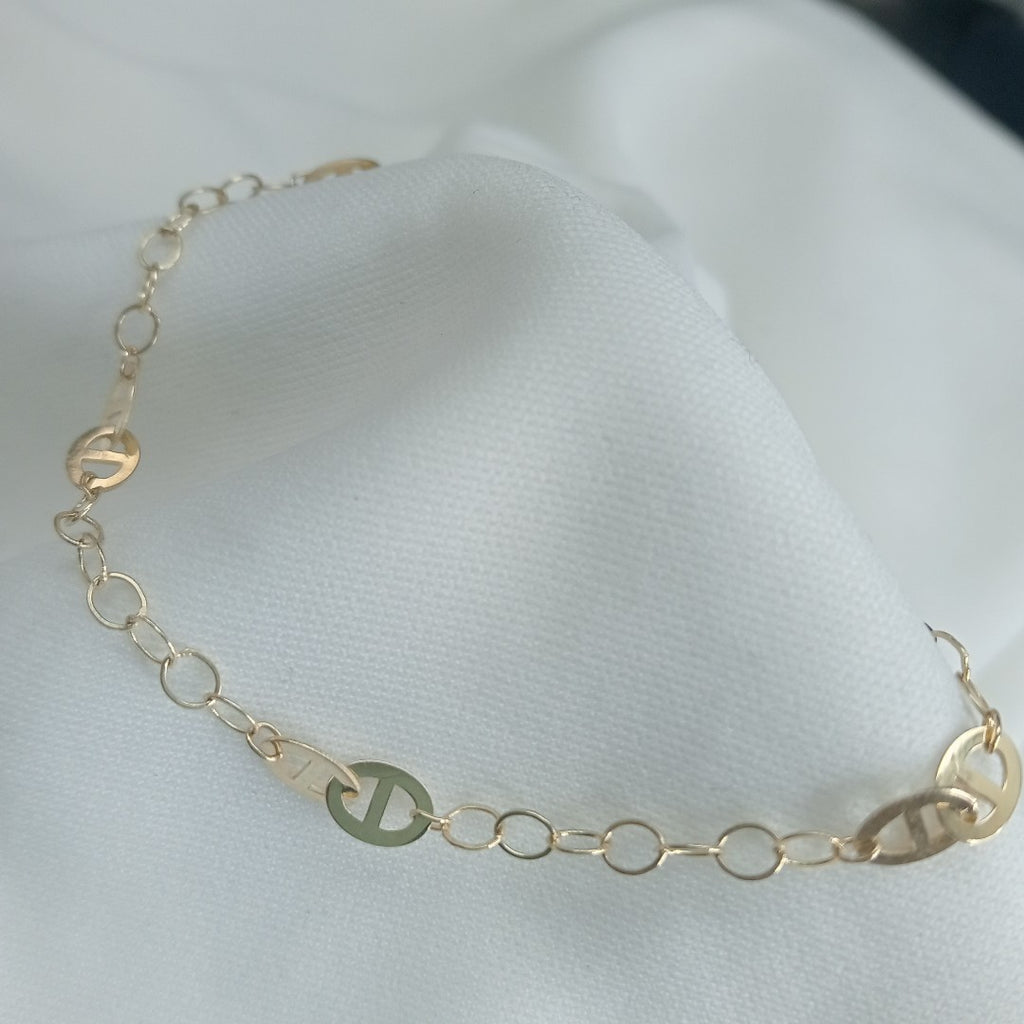 PULSERA TEJIDO ESPECIAL 14K 18 CM 1.5 GR (NUEVO)