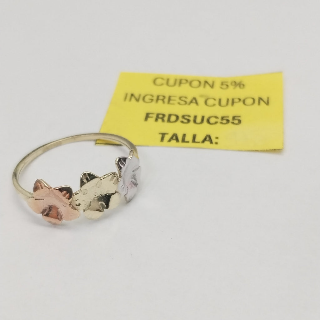 ANILLOS ANILLITO FIG FLORES 10K TALLA 9 1.3 GR (NUEVO)