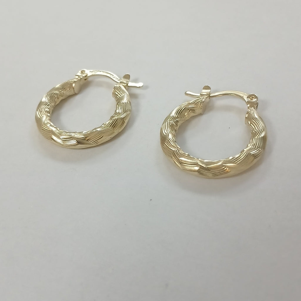 ARETES TEJIDO ARRACADAS ASTRIADAS 14K 2 GR (NUEVO)