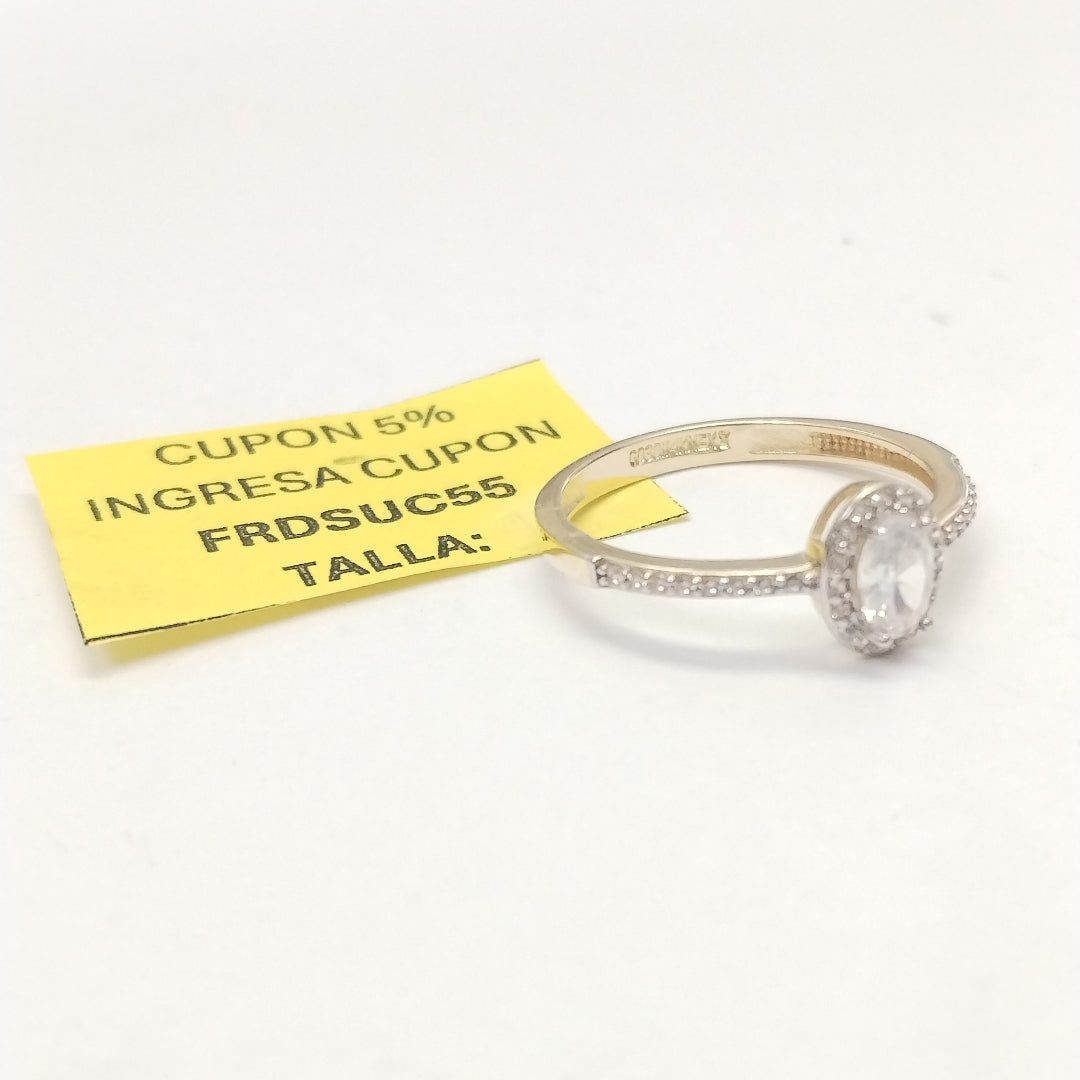 ANILLO ANILLITO C CIRCONIAS 14K 8.5 TALLA 2.1 GR (NUEVO)