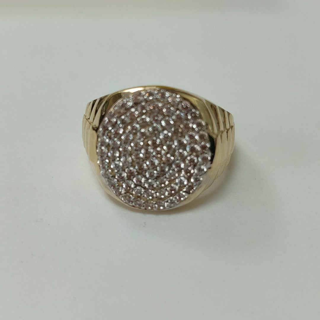 ANILLO C CIRCONIAS 14K 10 TALLA 7.7 GR (NUEVO)