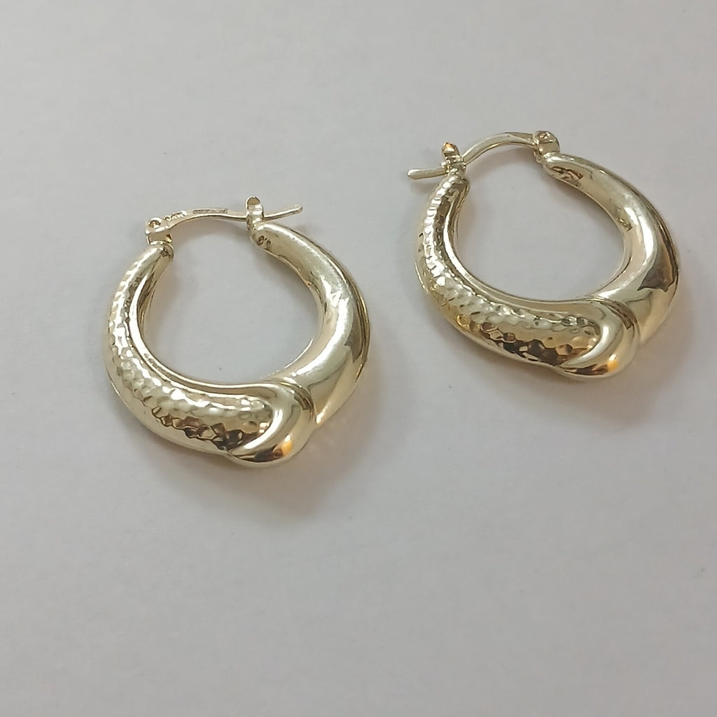 ARETES ARRACADAS ENTRELAZADAS 14K 2.5 GR (NUEVO)