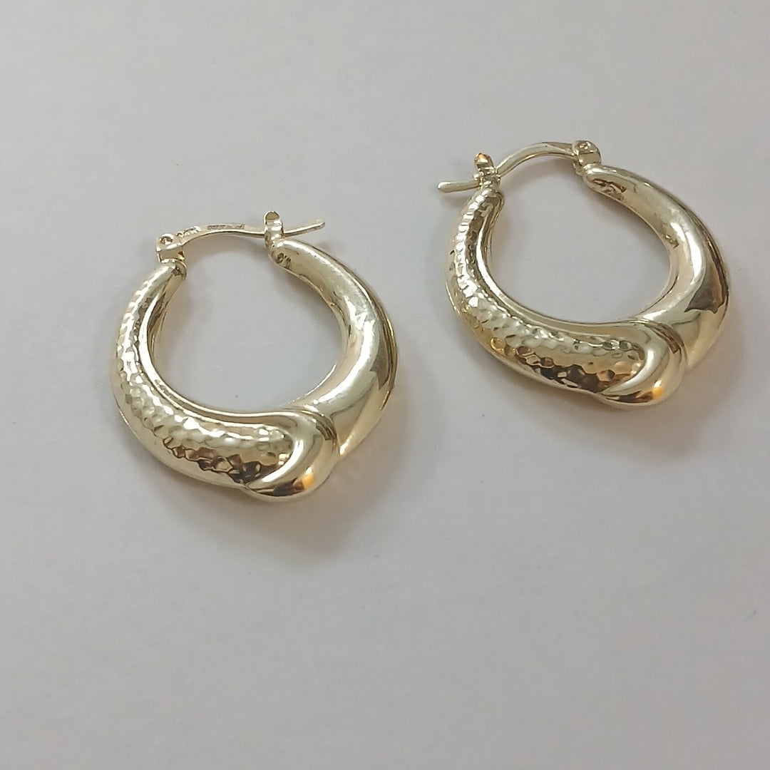 ARETES ARRACADAS ENTRELAZADAS 14K 2.5 GR (NUEVO)