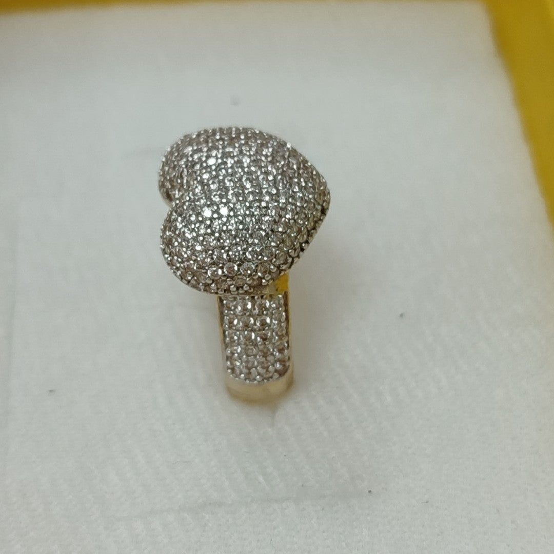 ANILLO ANILLITO CORAZON C CIRCONIAS 14K 7 TALLA 4.8 GR (NUEVO)