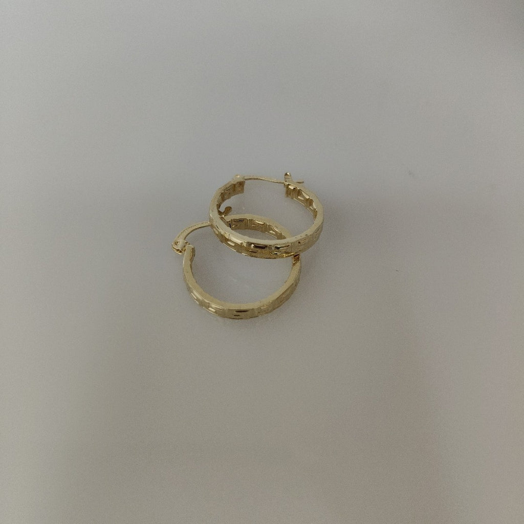ARETES TEJIDO ARRACADAS TIPO GRECAS 14K 2 GR (NUEVO)