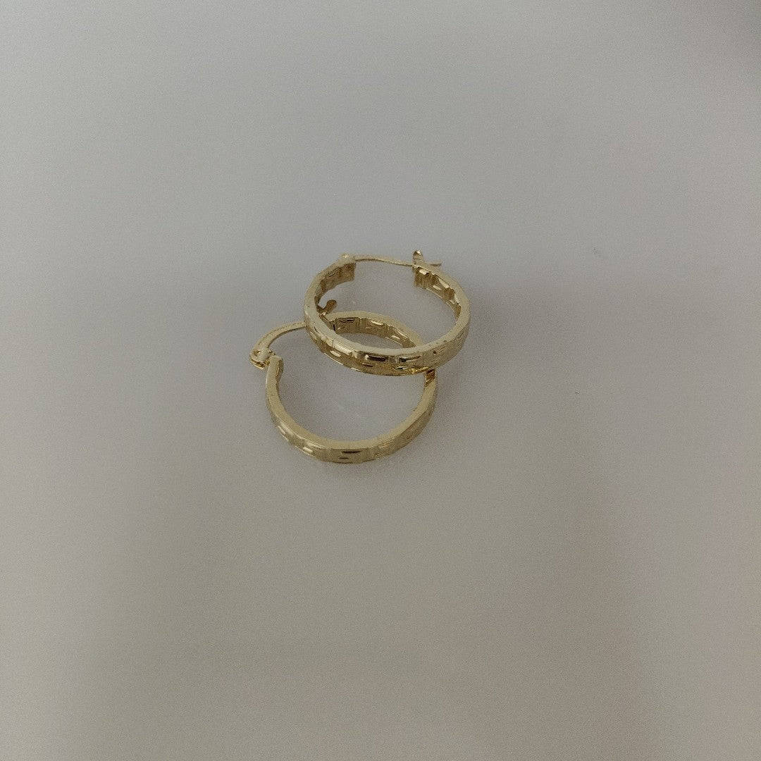 ARETES TEJIDO ARRACADAS TIPO GRECAS 14K 2 GR (NUEVO)