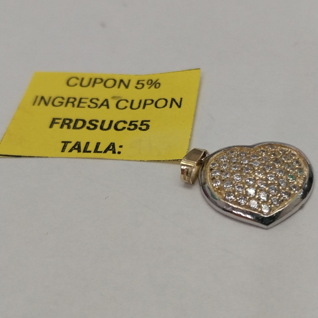 DIJE CORAZON CON CIRCONIAS 14K 1.8 GR (NUEVO)