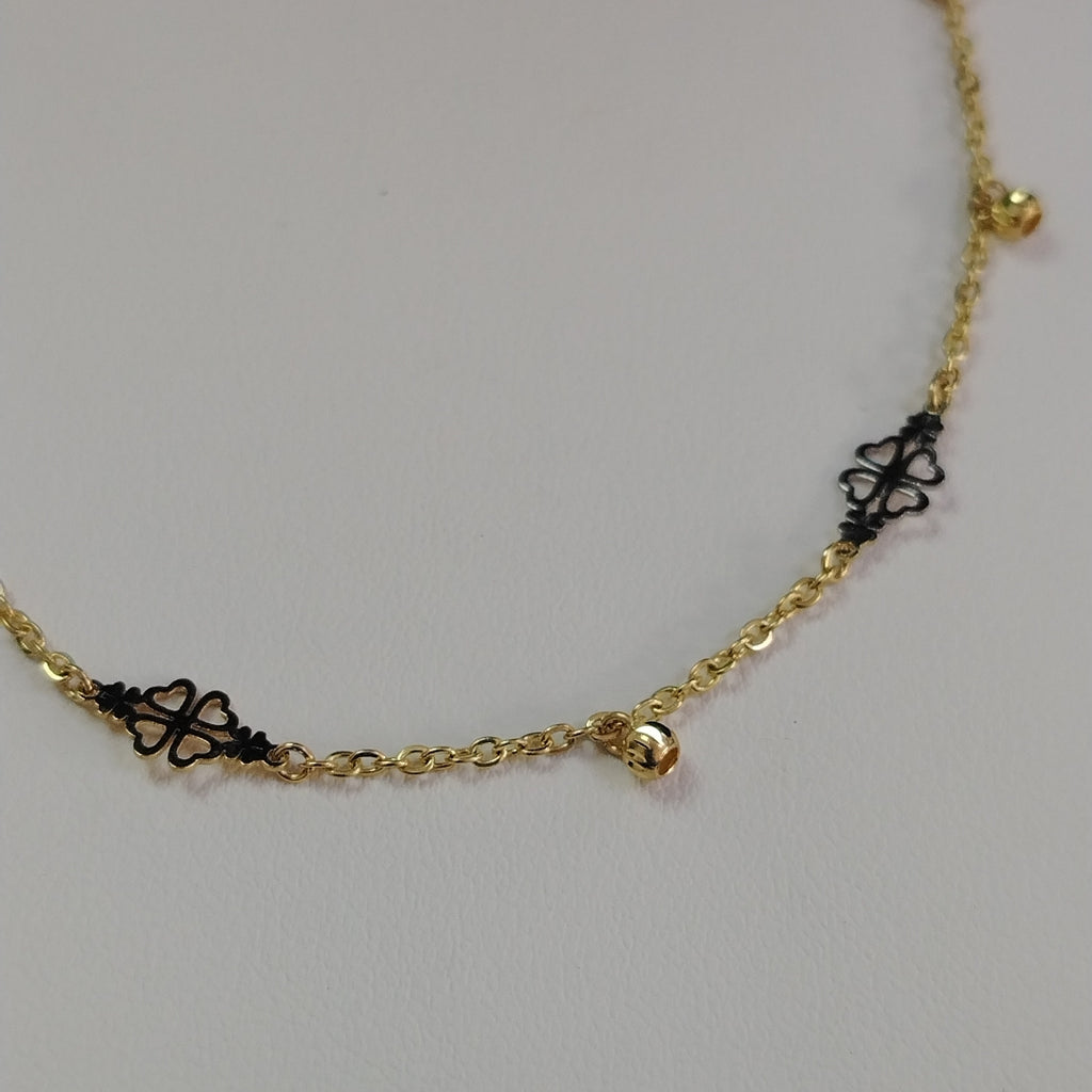 PULSERA ESPECIAL CON TREBOL 14K 18 CM 1.9 GR (NUEVO)