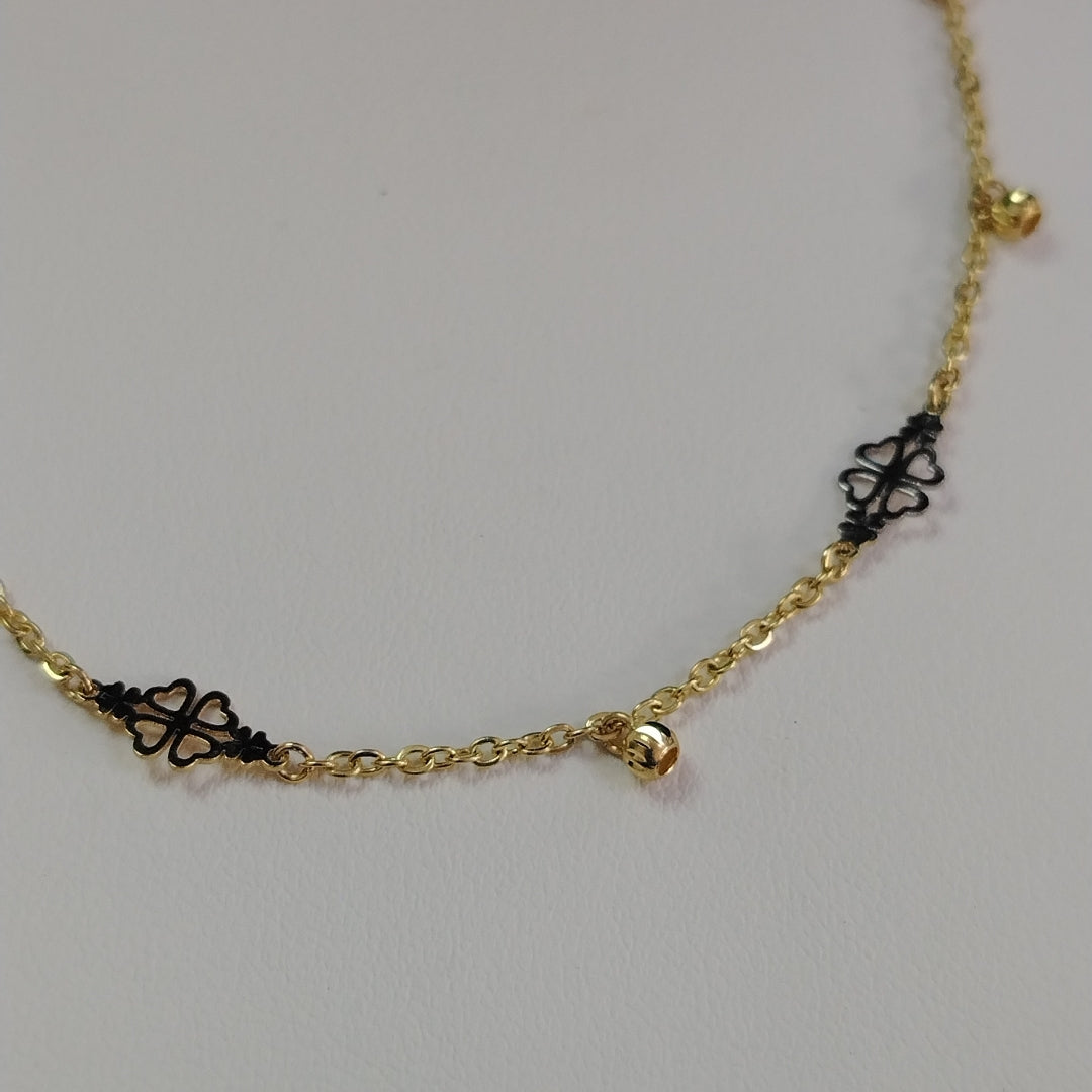 PULSERA ESPECIAL CON TREBOL 14K 18 CM 1.9 GR (NUEVO)