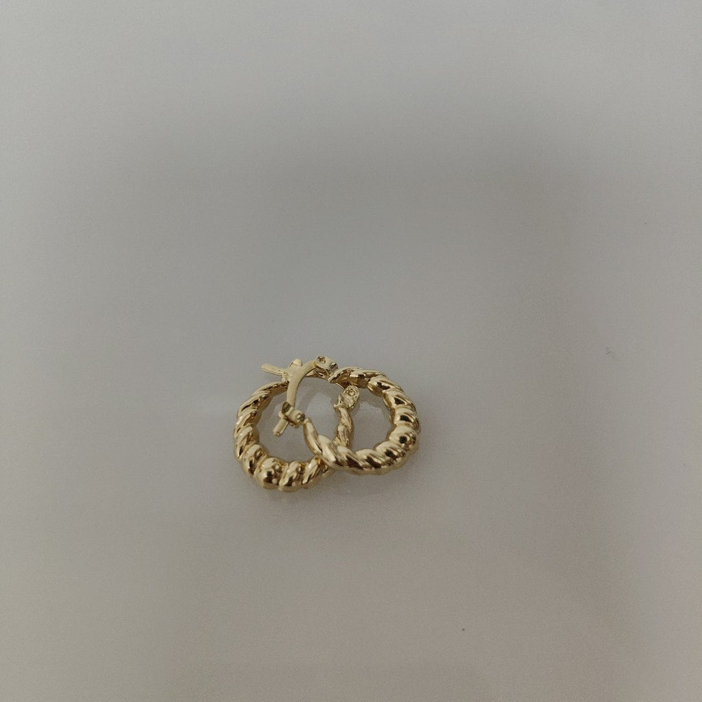 ARETES ARRACADAS TZL HUECAS 14K 1.5 GR (NUEVO)