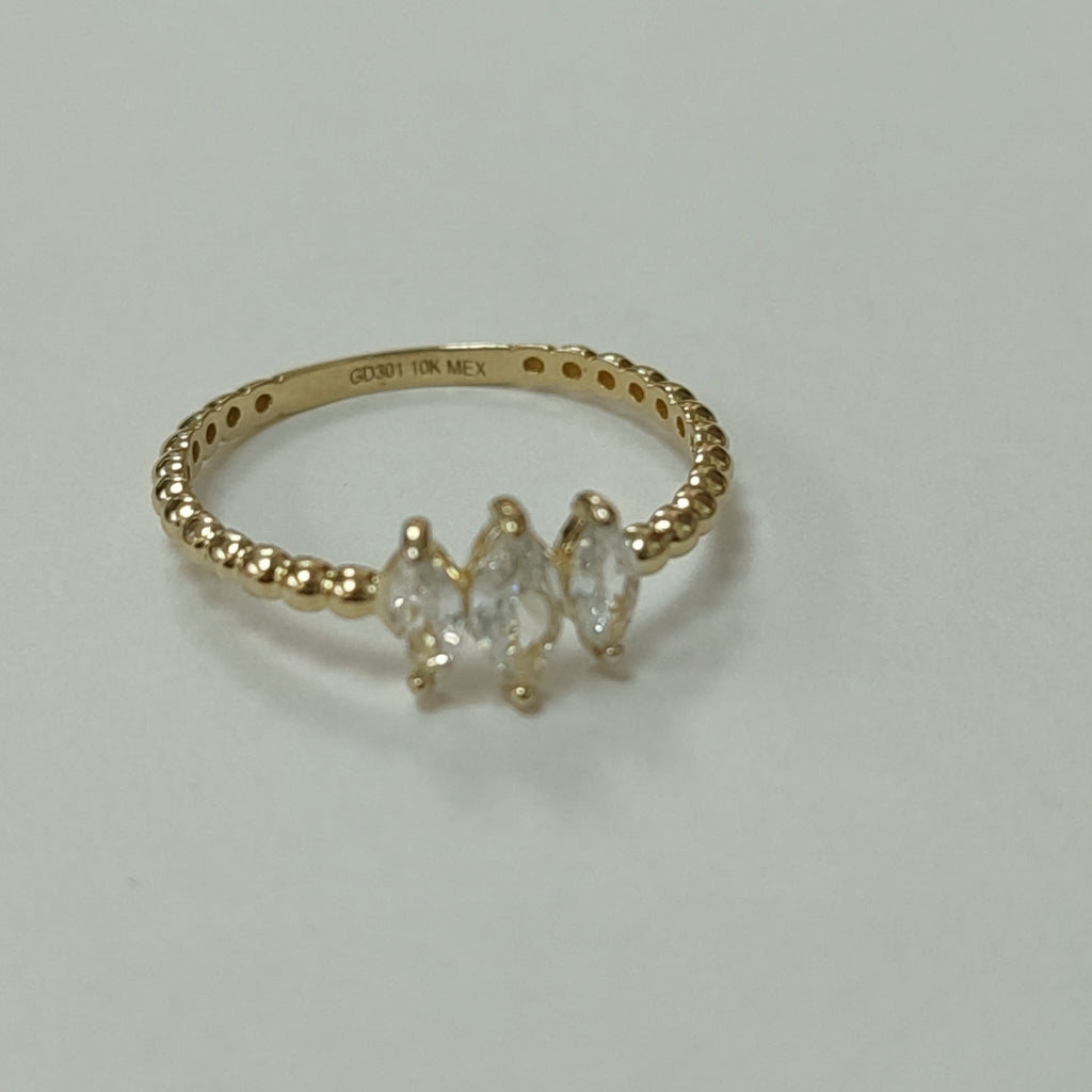 ANILLOS CON CIRCONIAS 10K TALLA 7 1.1 GR (NUEVO)
