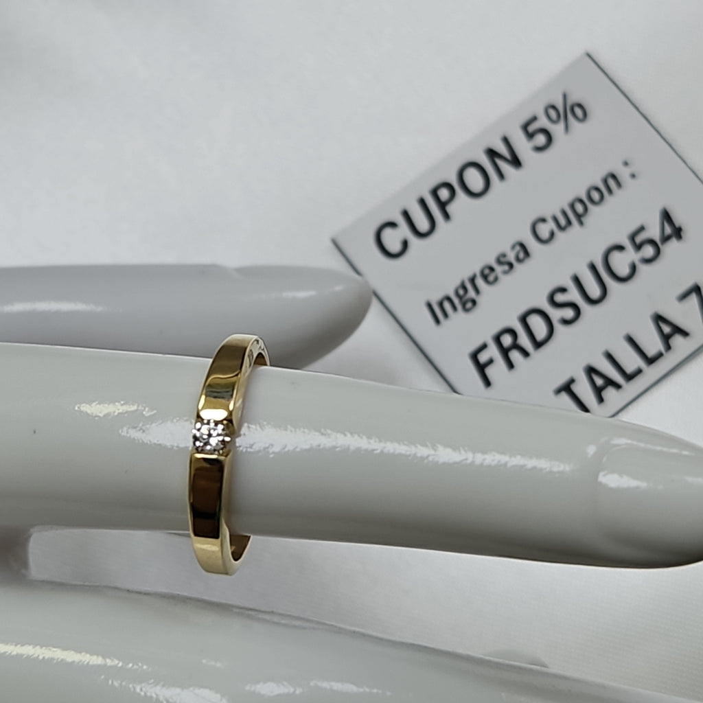 ANILLO ANILLITO SOLITARIO C CIRCONIA 14K 7 TALLA 2.7 GR (NUEVO)