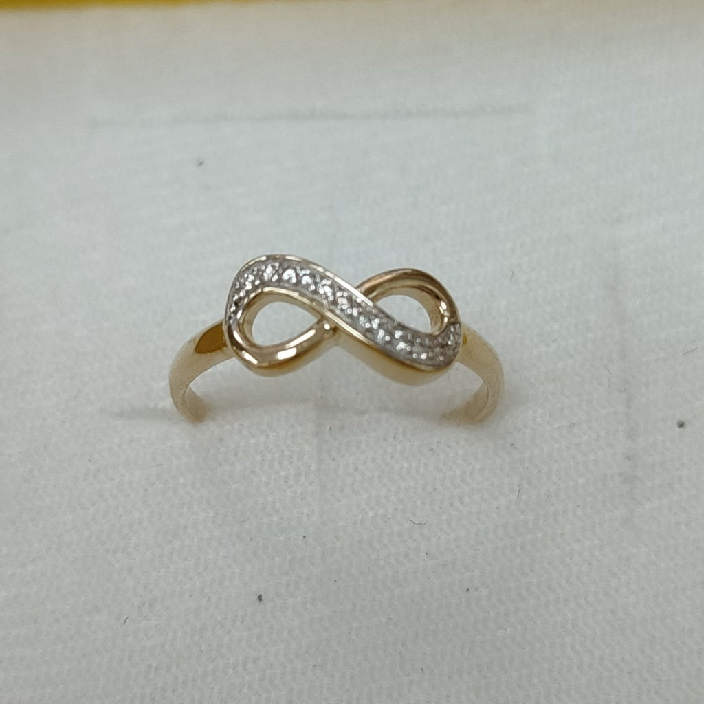 ANILLO ANILLITO FIG INFINITO C CIRCONIAS 14K 7 TALLA 1.5 GR (NUEVO)