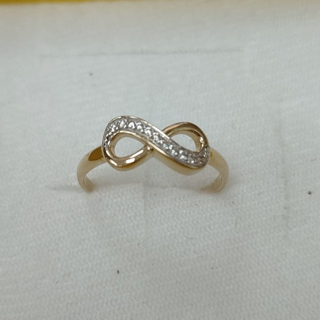 ANILLO ANILLITO FIG INFINITO C CIRCONIAS 14K 7 TALLA 1.5 GR (NUEVO)