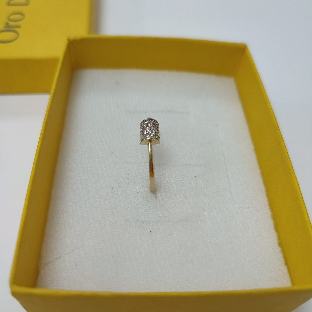 ANILLO ANILLITO C CIRCONIAS 14K 9 TALLA 1.5 GR (NUEVO)