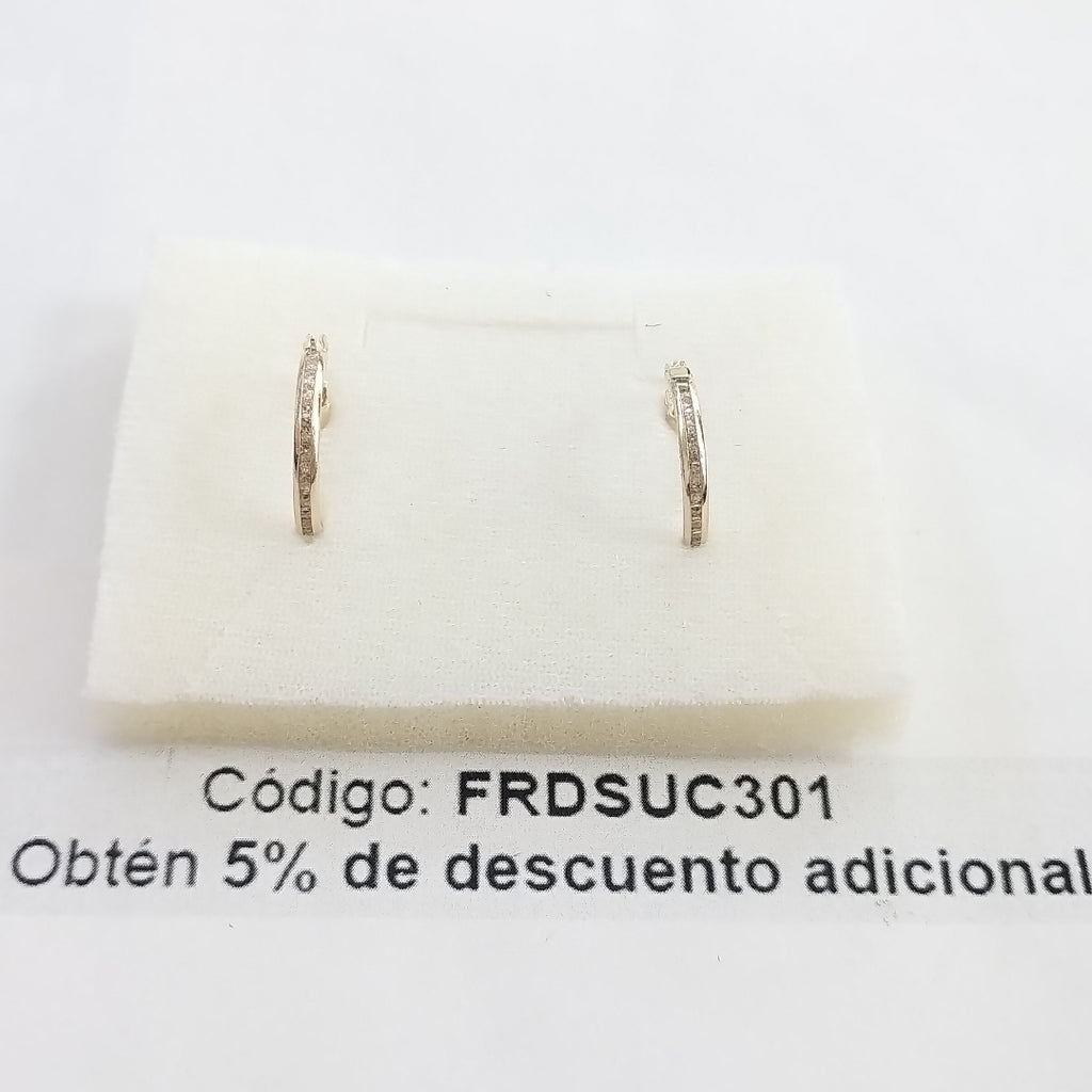 ARETES ARRACADAS CON CIRCONIAS 10K 1.8 GR (NUEVO)