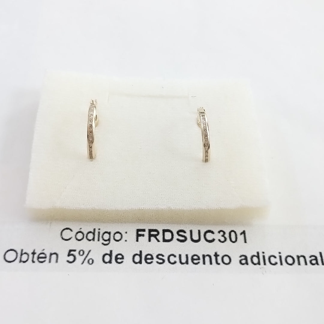 ARETES ARRACADAS CON CIRCONIAS 10K 1.8 GR (NUEVO)