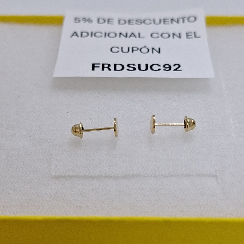 BROQUELES BROQUEL FIG TAPON REDONDO 14K 0.1408 GR (NUEVO)