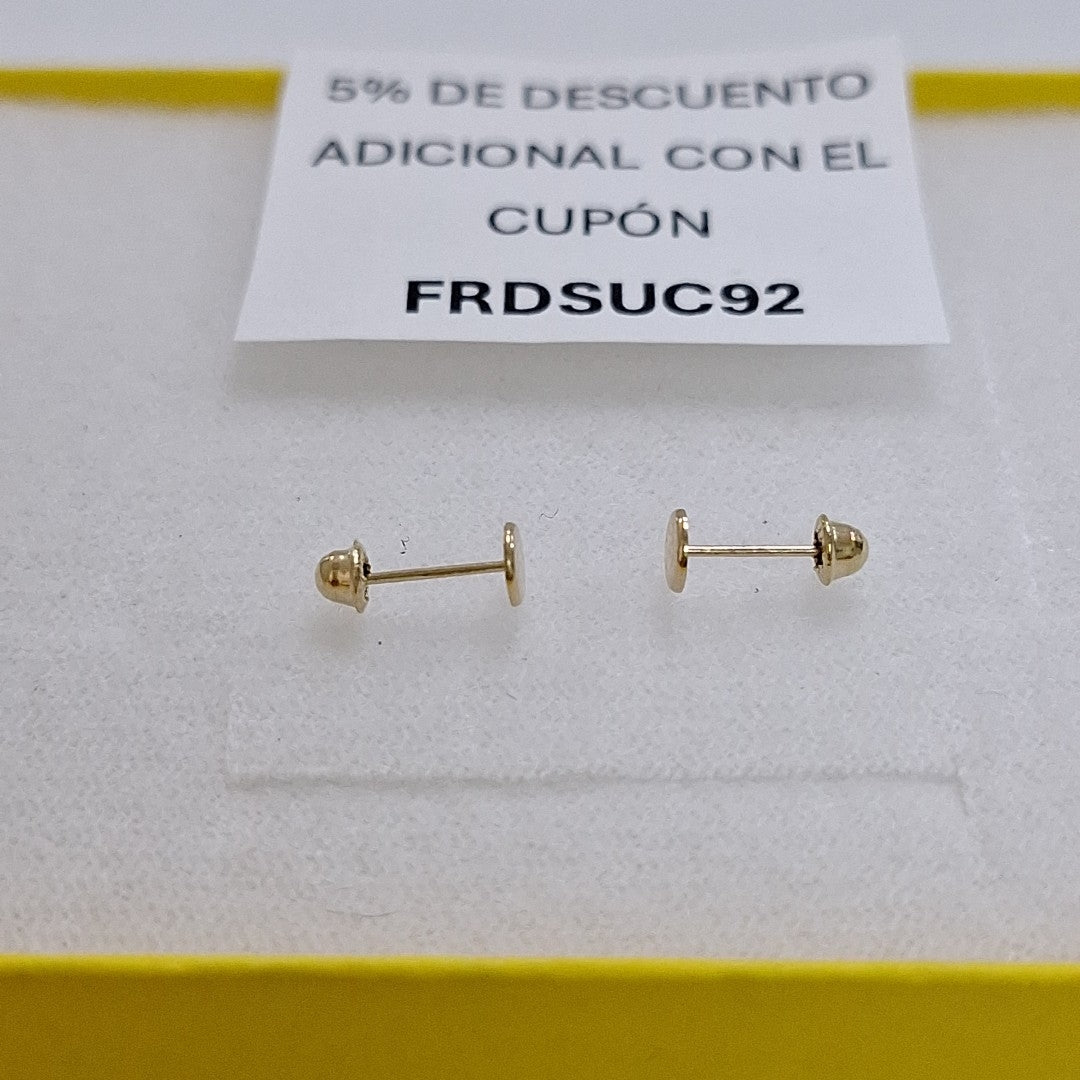 BROQUELES BROQUEL FIG TAPON REDONDO 14K 0.1408 GR (NUEVO)