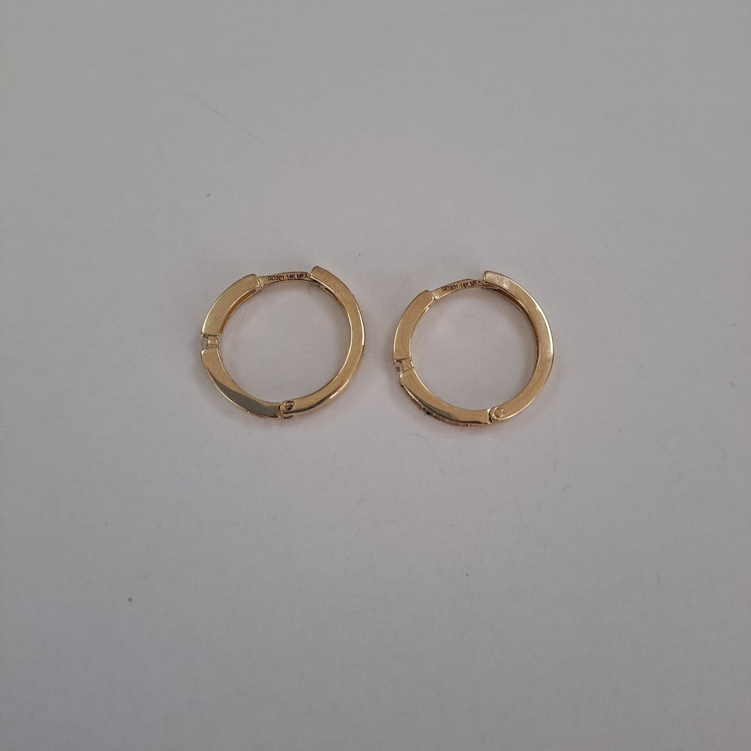 ARETES ARRACADAS C CIRCONIAS 14K 2.3 GR (NUEVO)