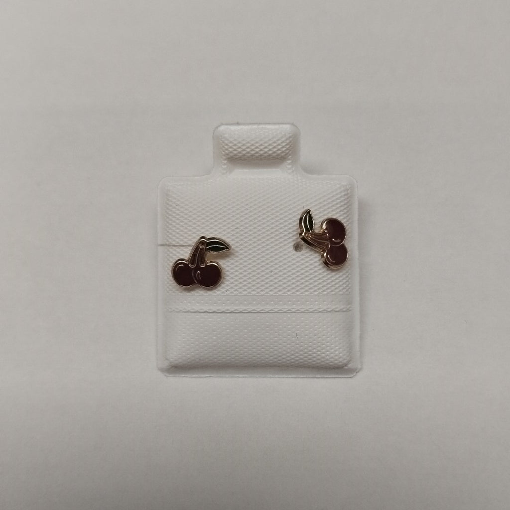 BROQUELES BROQUE FIG CEREZA C ESMALTE 14K 0.2203 GR (NUEVO)