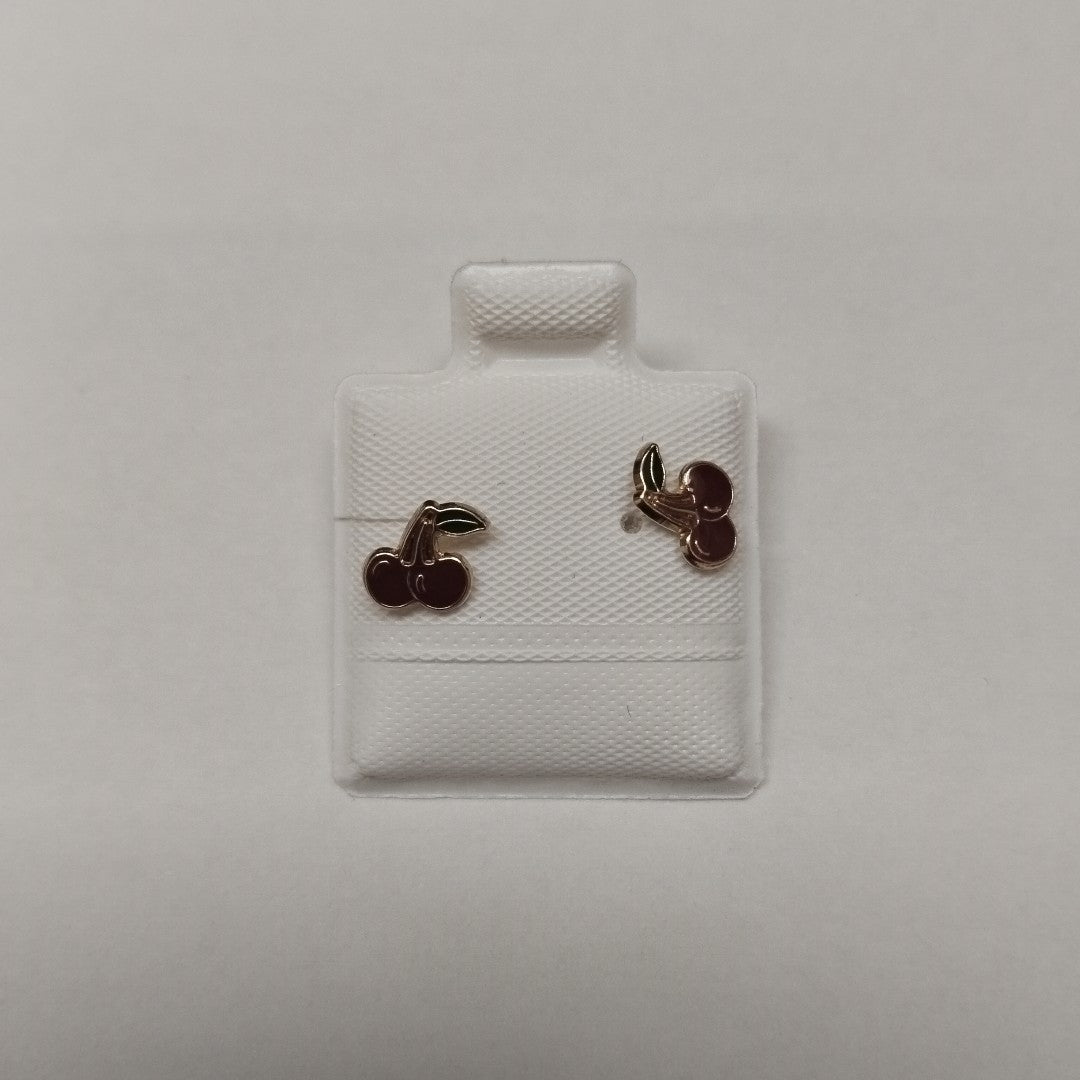 BROQUELES BROQUE FIG CEREZA C ESMALTE 14K 0.2203 GR (NUEVO)